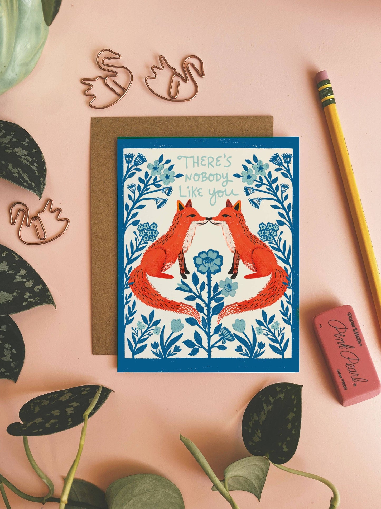 Dream Folk Studio - There's Nobody Like You - Fox Greeting Card: 4.25 x 5.5 inches