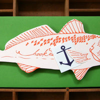 Blackbird Letterpress - Hooked fish gift card