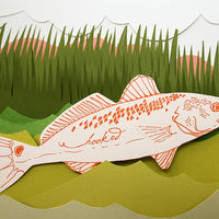 Blackbird Letterpress - Hooked fish gift card