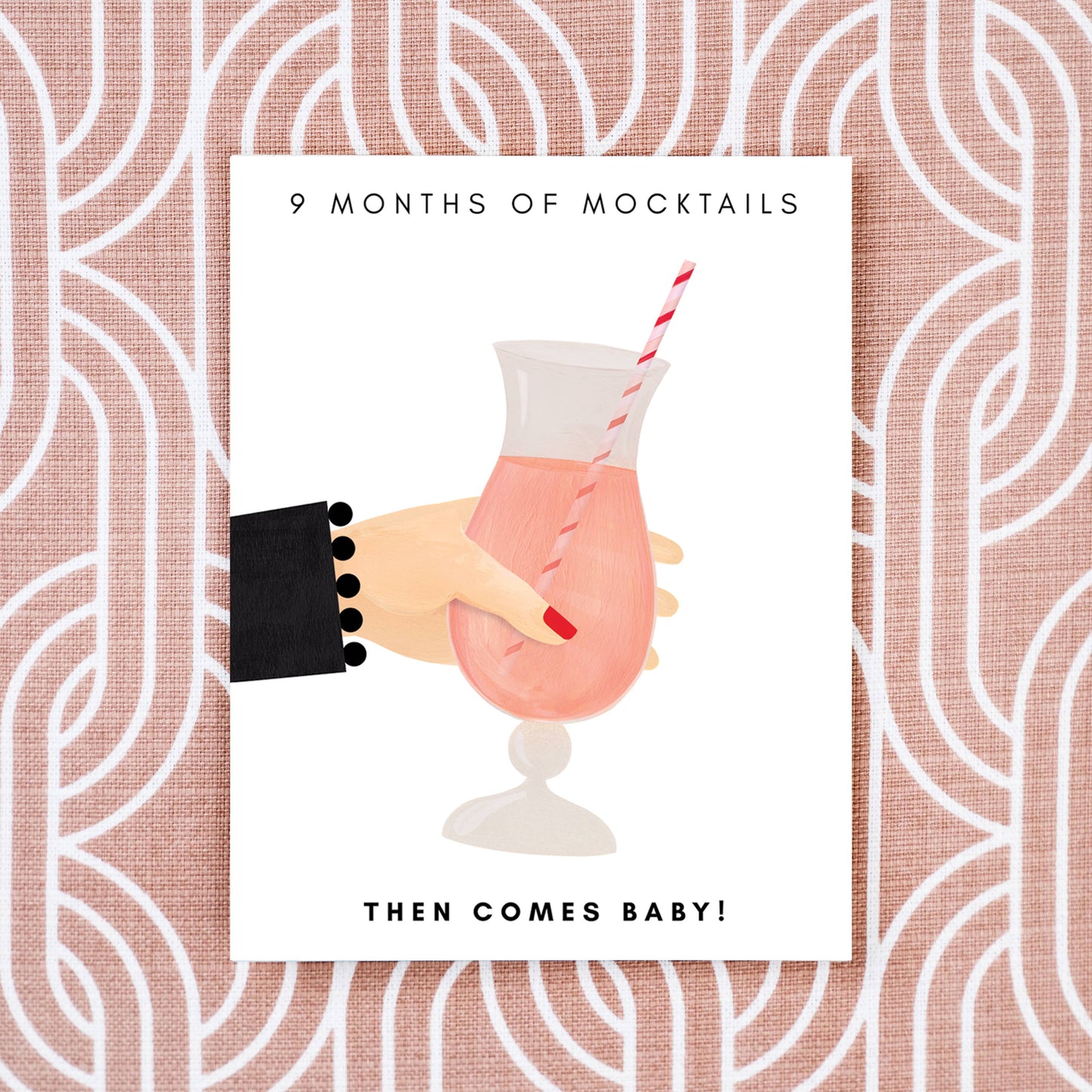 Girl w/ Knife - Mocktails Then Baby Greeting Card (lightning)