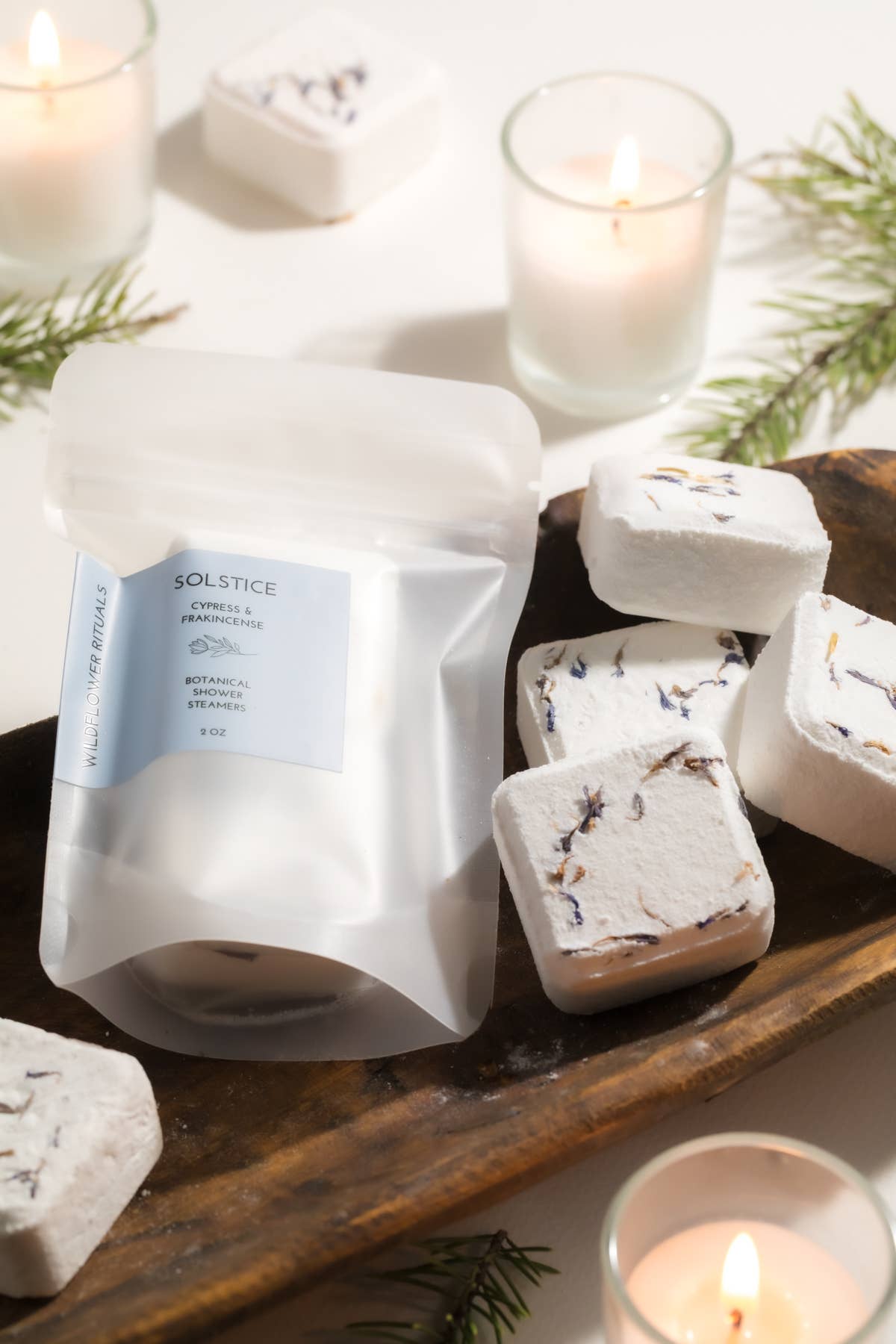 Wildflower Rituals - Solstice Botanical Shower Steamers - Cypress Frankincense