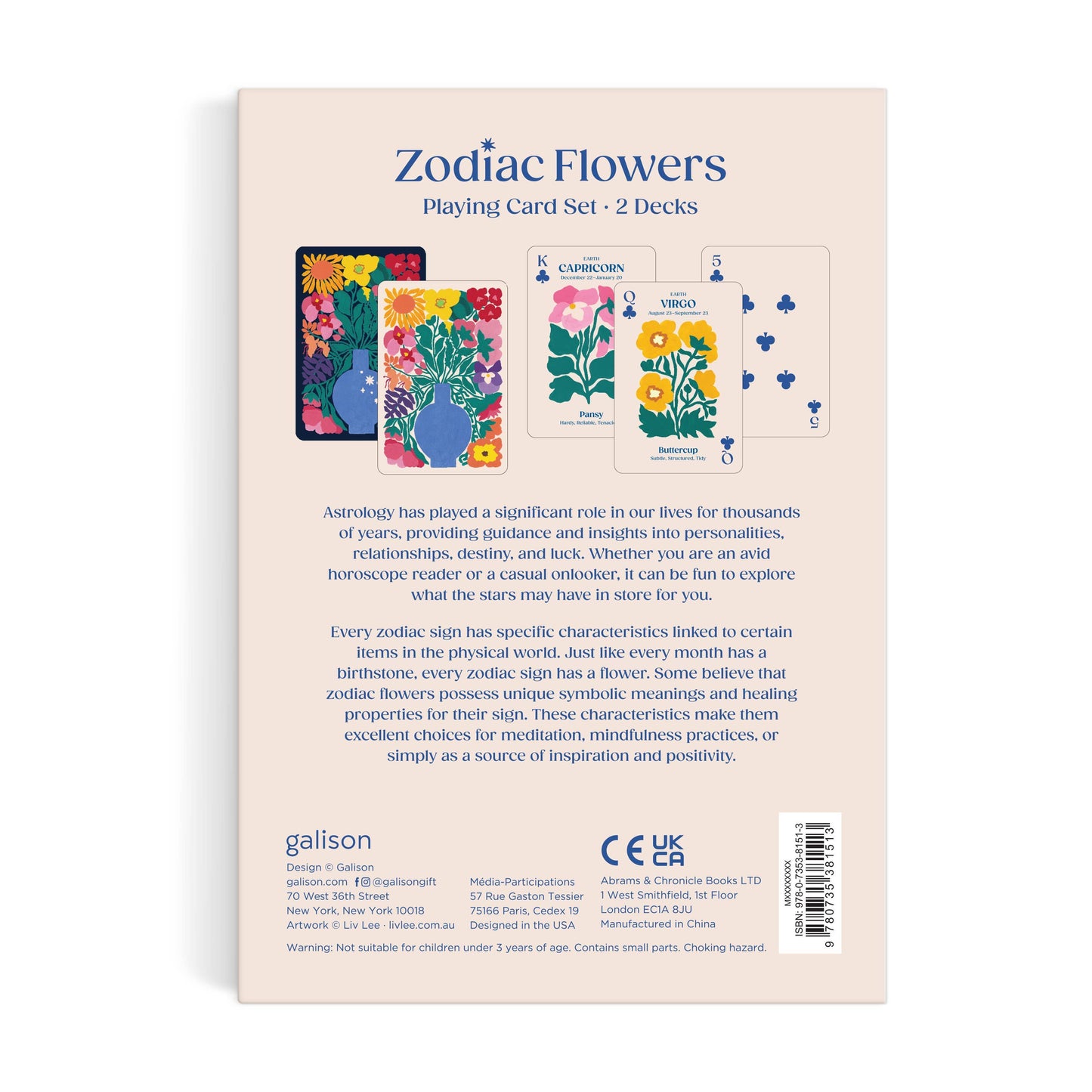 Chronicle Books - Zodiac Flowers Playing Card Set