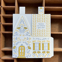 Blackbird Letterpress - Home is where you are 3D house card