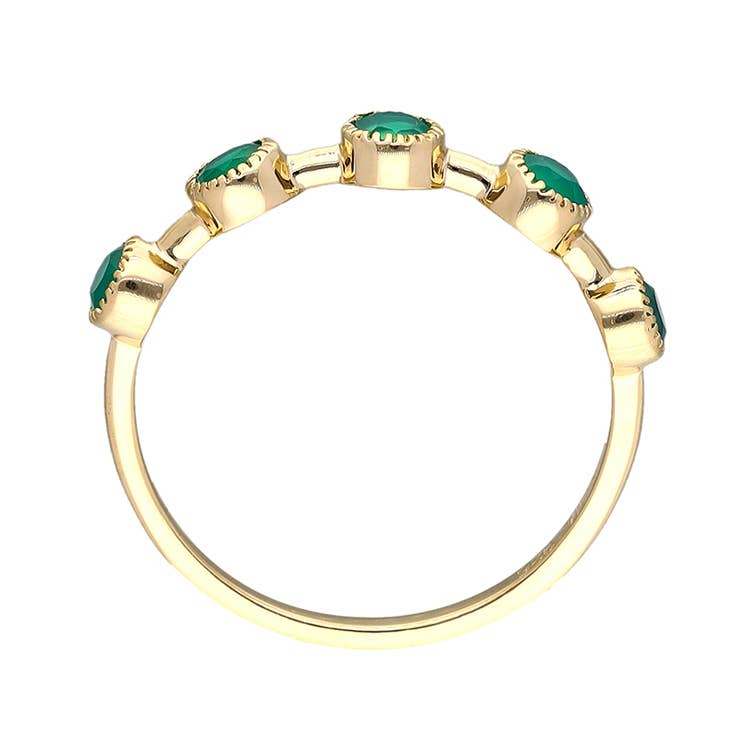 Tiramisu - 18K Gold Vermiel Silver Green Onyx Verdant Echo Ring: 9