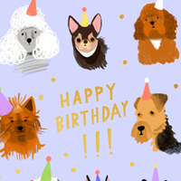 Carolyn Suzuki - CANINE CREW - Birthday Card