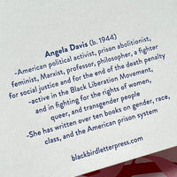 Blackbird Letterpress - Angela Davis letterpress notebook