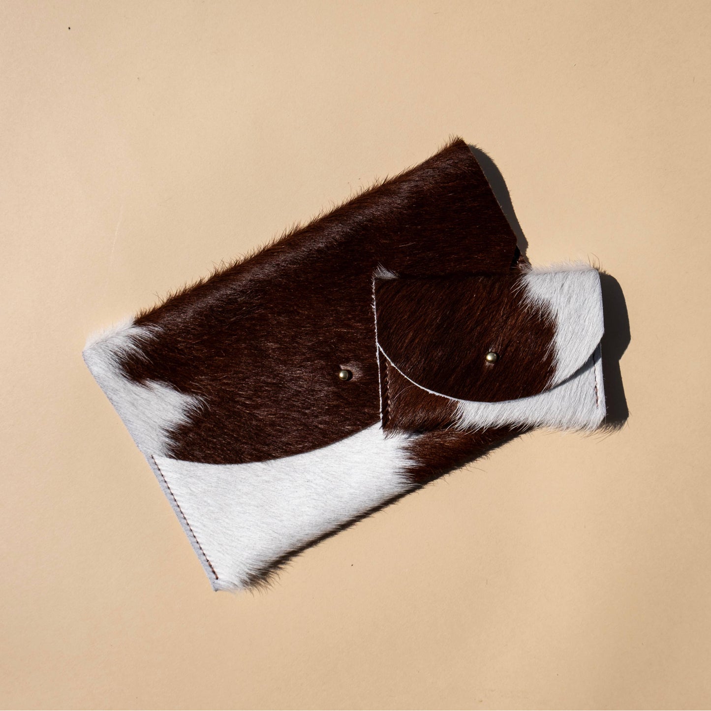 Primecut - Envelope Pouch - Brown + White Hair on Hide