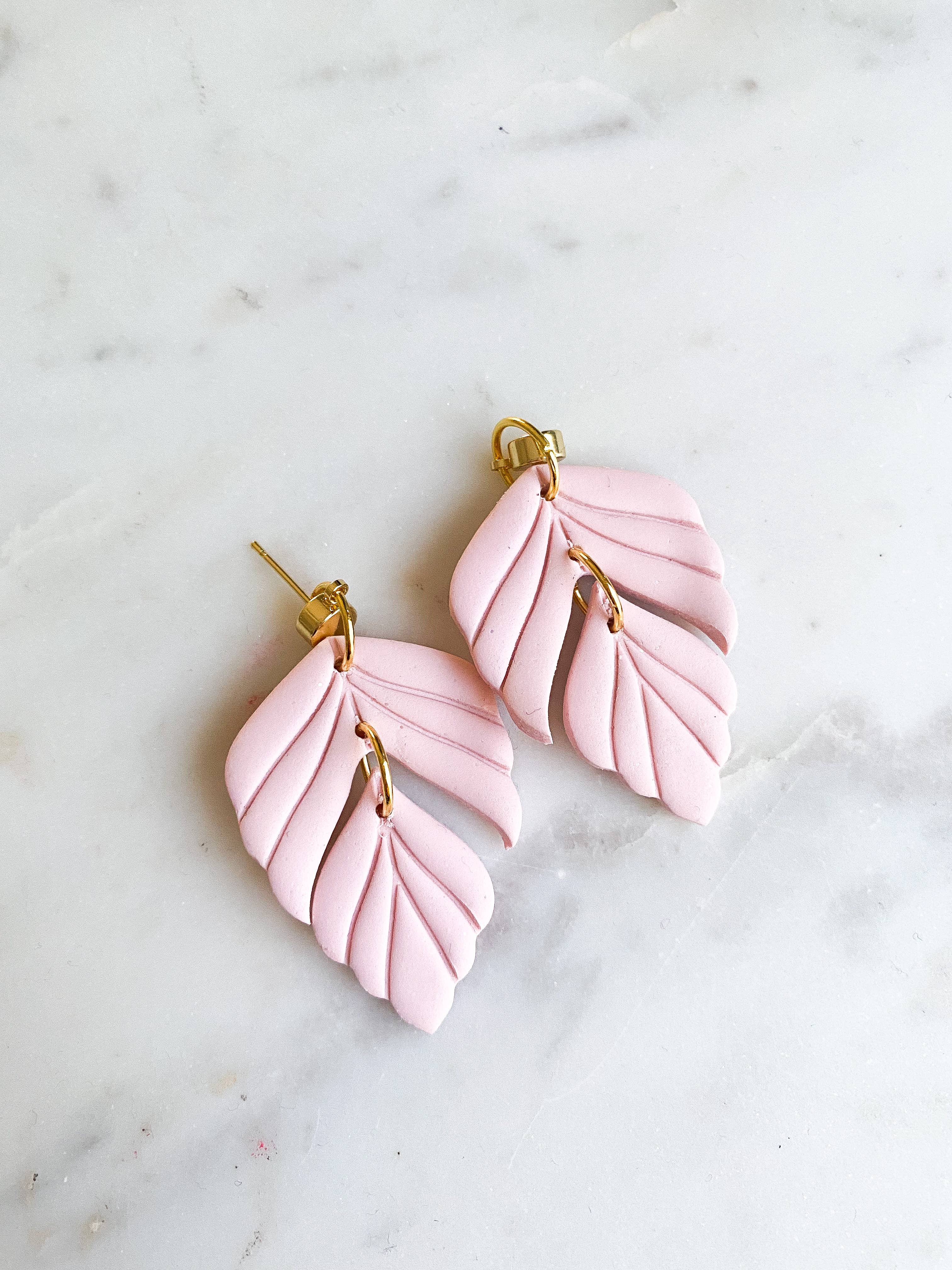 Pink polymer clay earrings Clearance