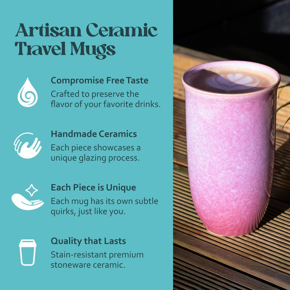 Astral Bloom Ceramic Travel Mug by Nova Ceramics – 16oz