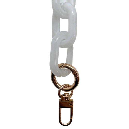 Cthru Purses - Marble & Frosted Acrylic Chains 2 Sizes - Assorted Colors: Marble White / Crossbody 47.25 inches