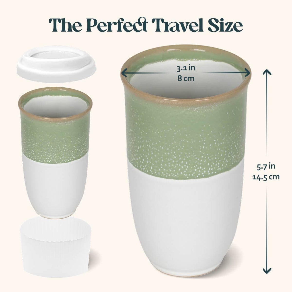 Sage Green Ceramic Travel Mug by Nova Ceramics – 16oz