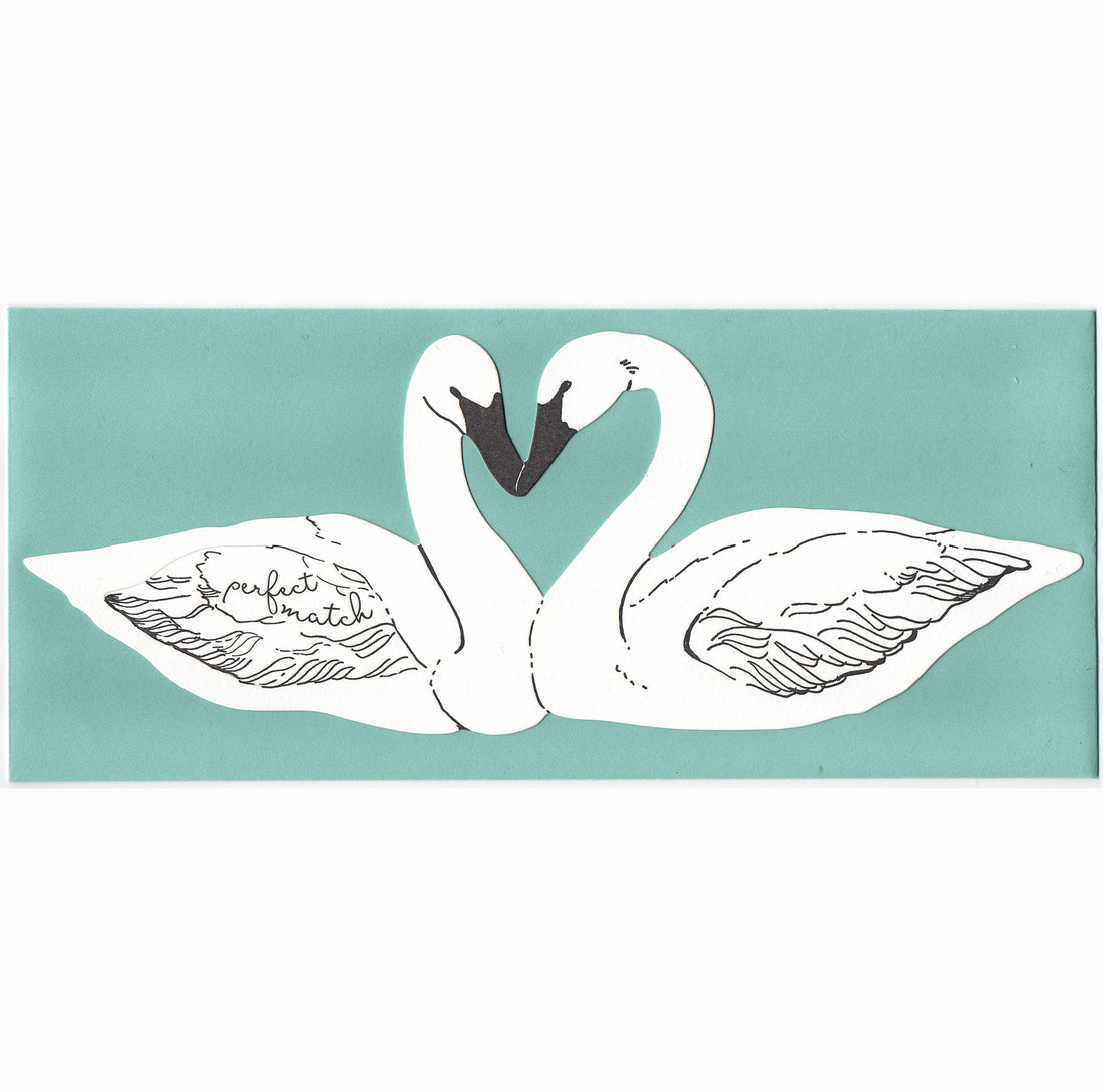 Blackbird Letterpress - Perfect Match Swans