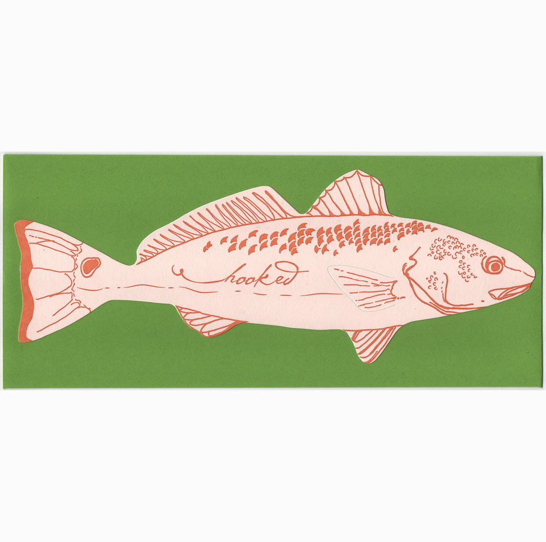 Blackbird Letterpress - Hooked fish gift card