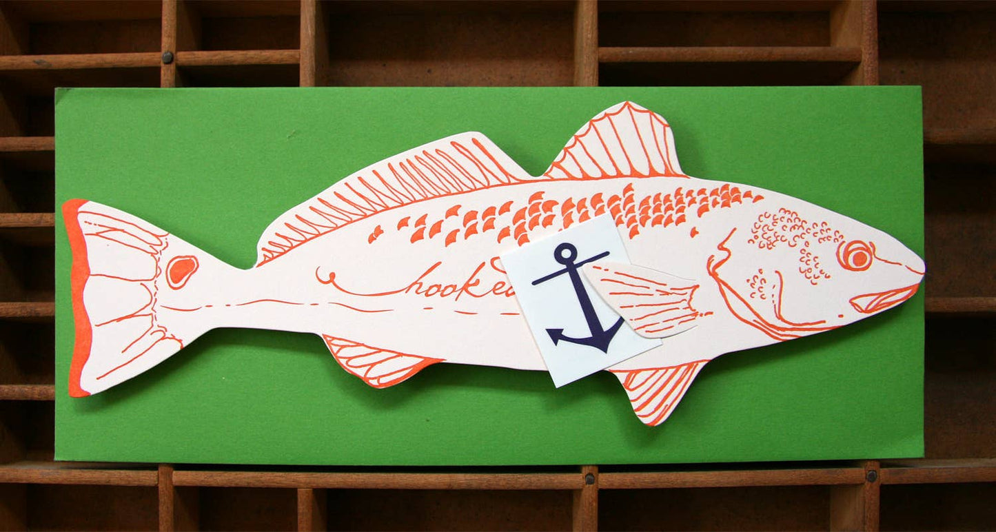 Blackbird Letterpress - Hooked fish gift card