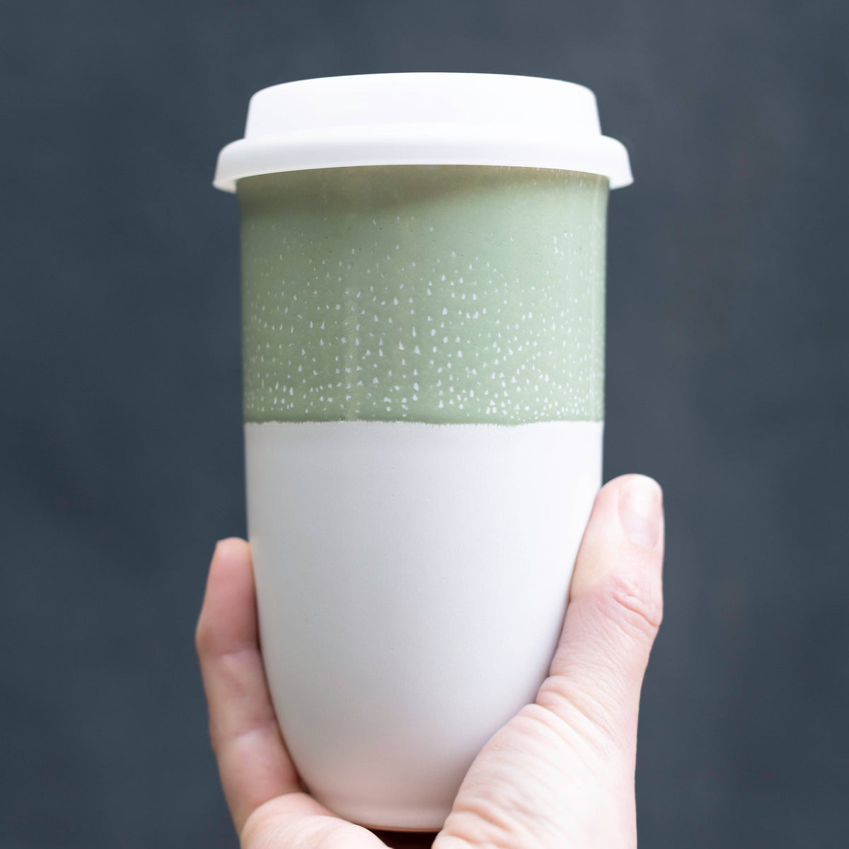 Sage Green Ceramic Travel Mug by Nova Ceramics – 16oz