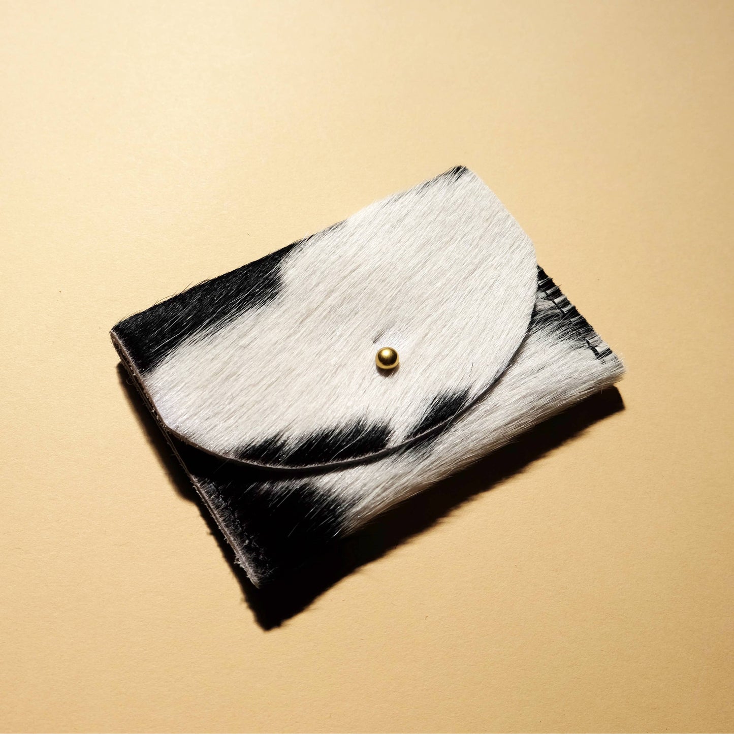 Primecut - Cardholder - Black + White Hair on Hide