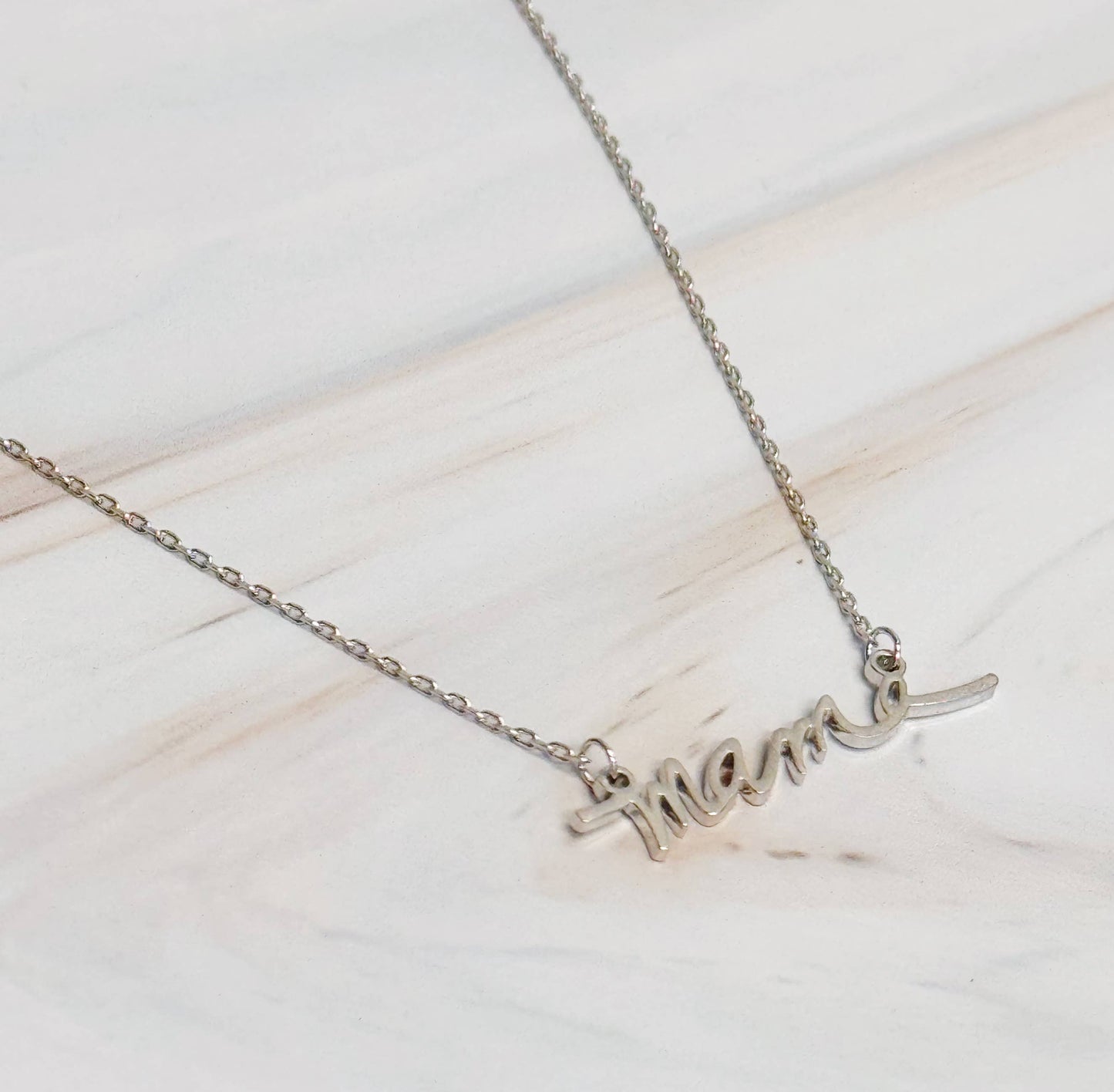 Ellison+Young - Mama Script Necklace: Brushed Gold