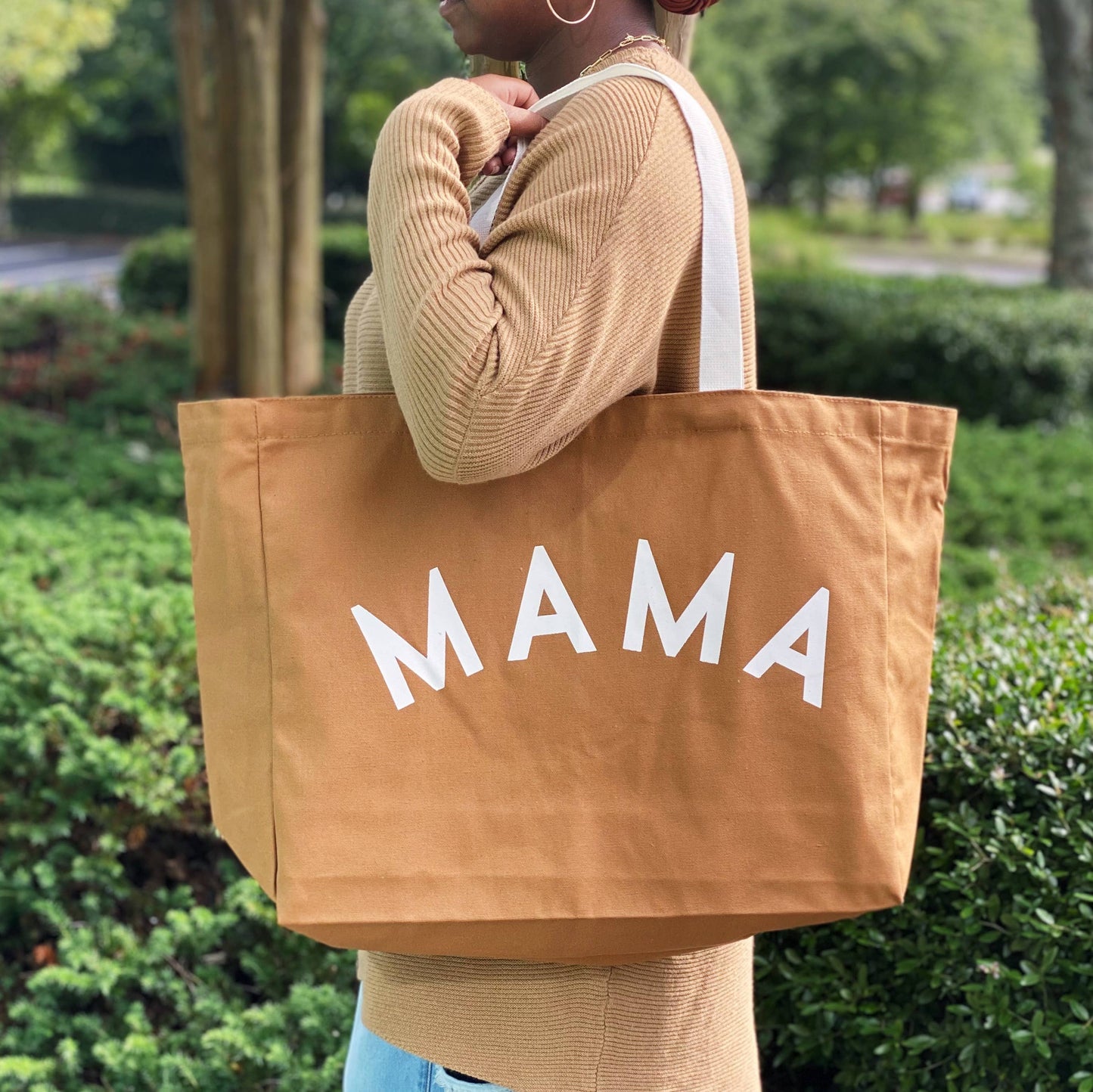 Ellison+Young - Mama Canvas Tote: Camel Canvas