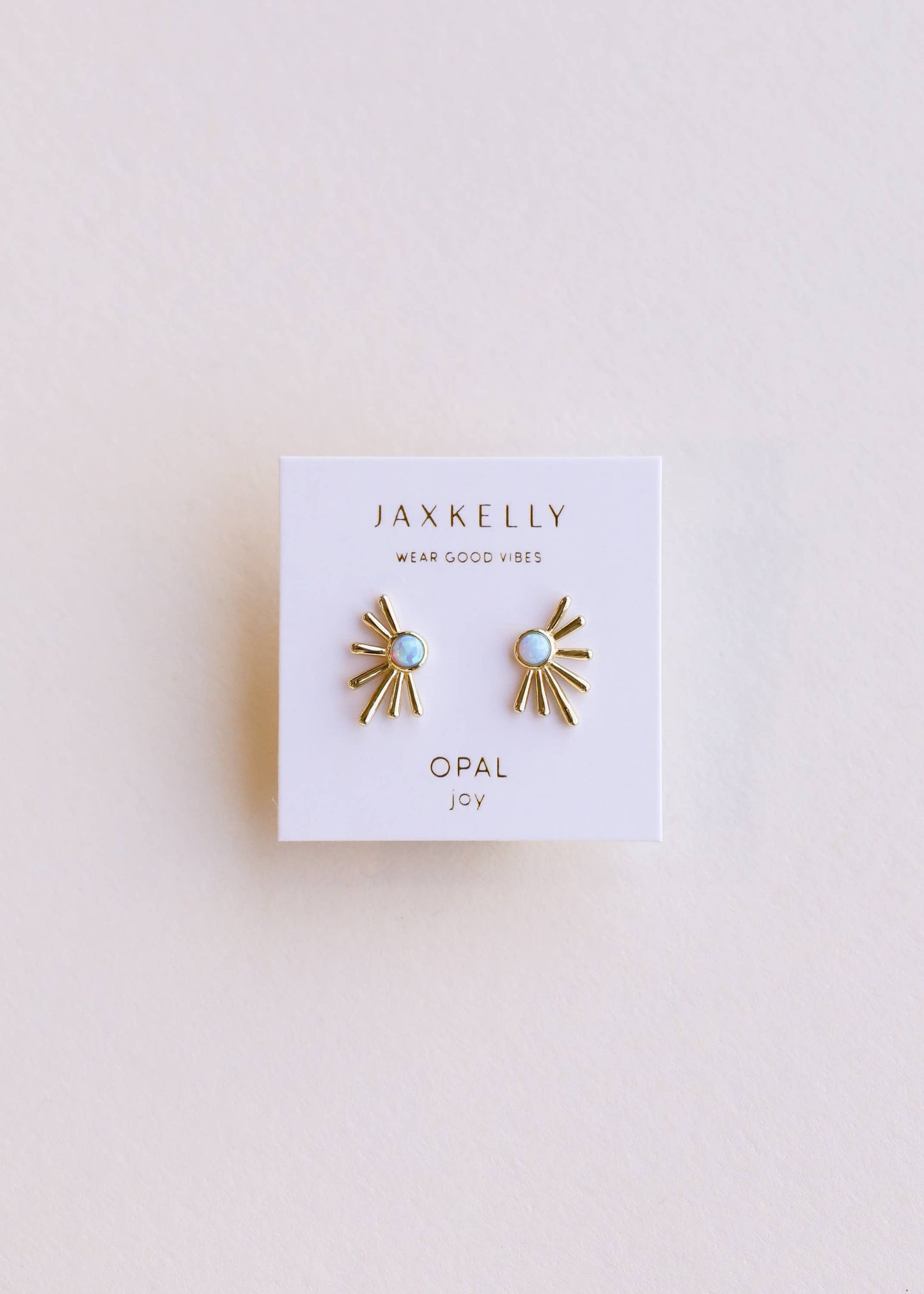 JaxKelly - Sun Ray - Fire Opal - Gold Earrings