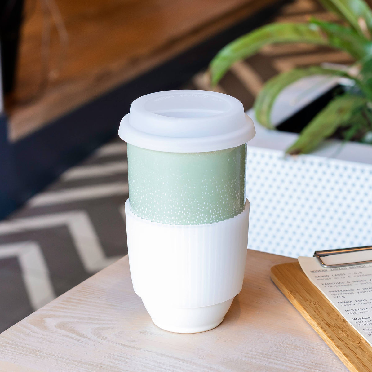 Sage Green Ceramic Travel Mug by Nova Ceramics – 16oz