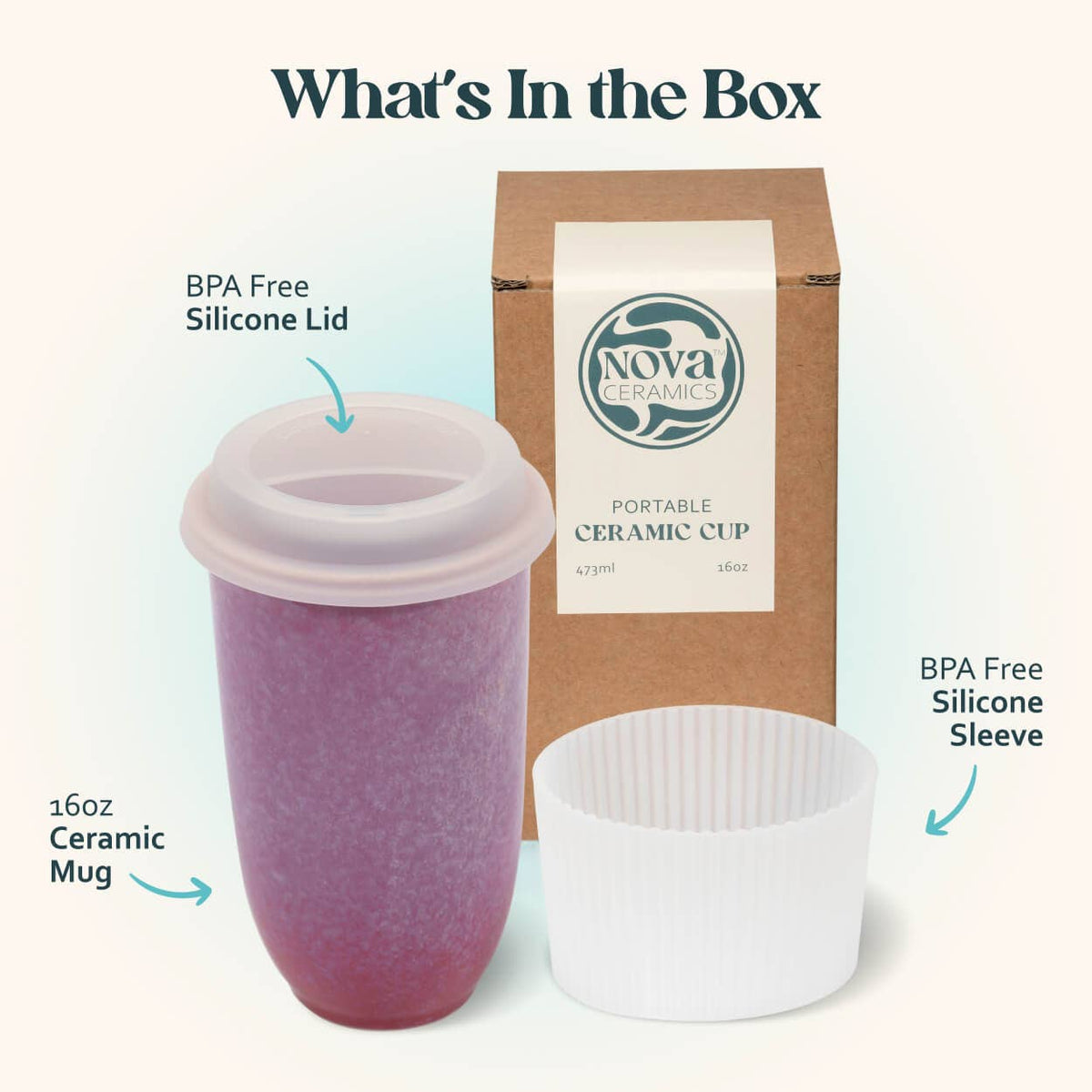 Astral Bloom Ceramic Travel Mug by Nova Ceramics – 16oz