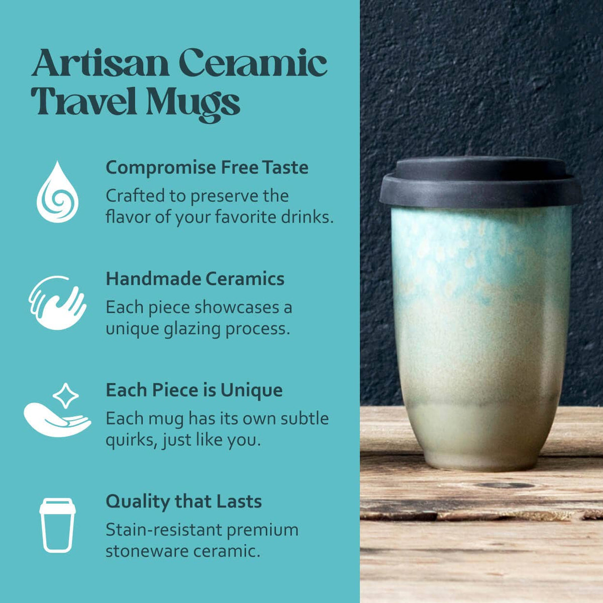 Aurora Ceramic Travel Mug by Nova Ceramics - 12oz