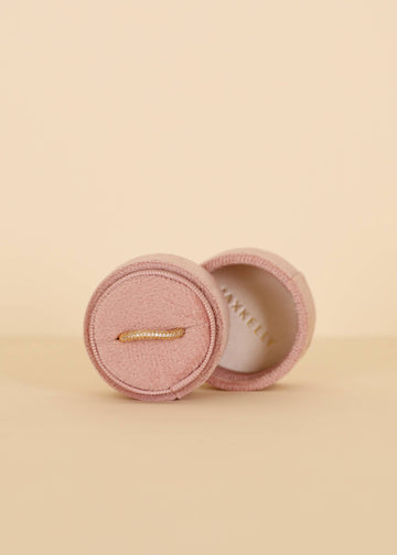 JaxKelly - Velvet Jewelry Box - Circle - Light Pink