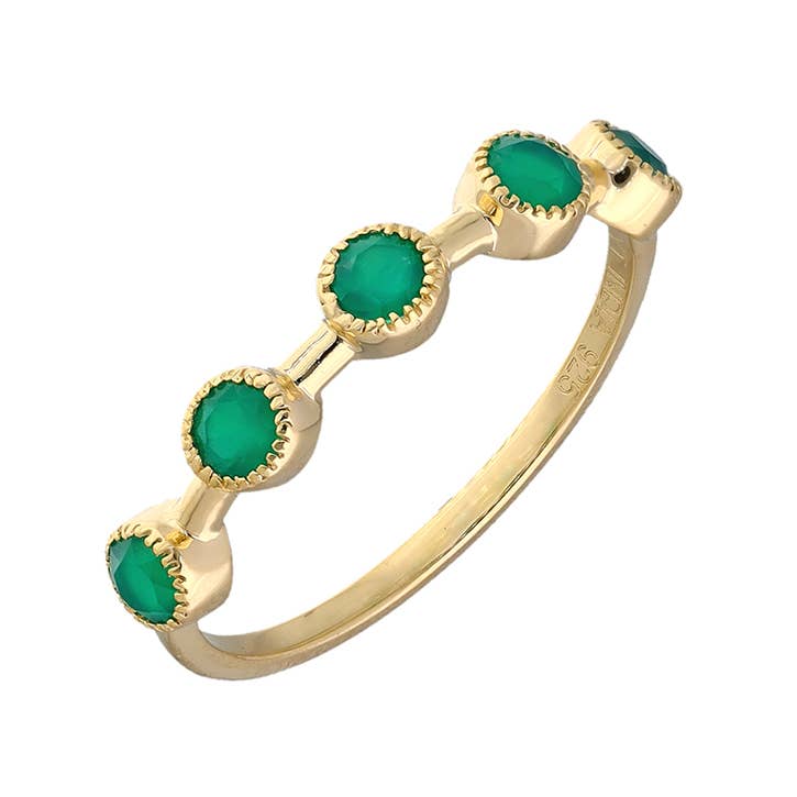Tiramisu - 18K Gold Vermiel Silver Green Onyx Verdant Echo Ring: 10