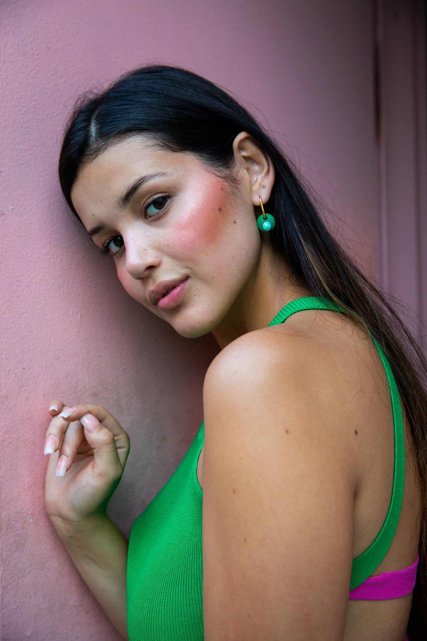 Tribe + Temple - Deco Glam Medallion Oval Hoops Black