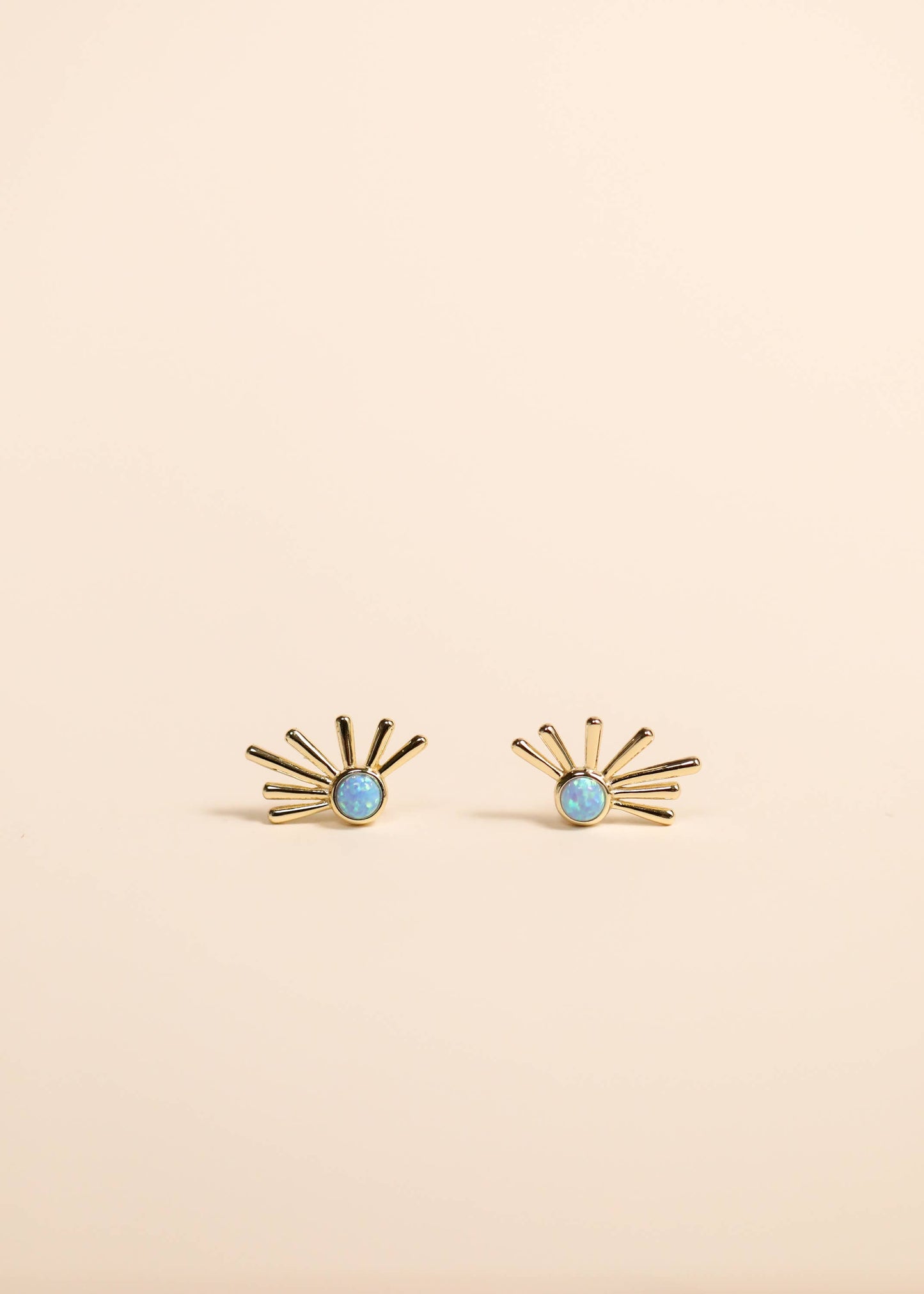 JaxKelly - Sun Ray - Fire Opal - Gold Earrings