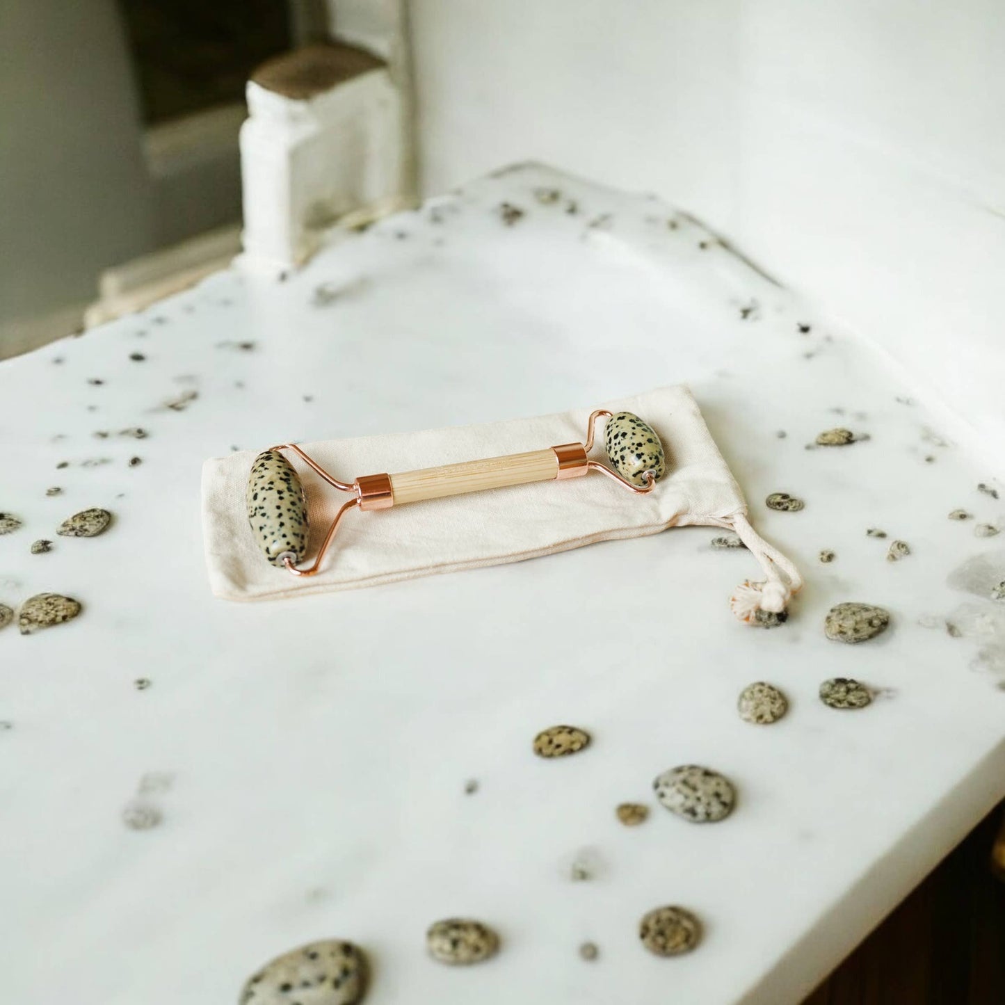 Bamboo Switch - Bamboo Facial Massage Roller | Self Care | Faire Market: White Jade