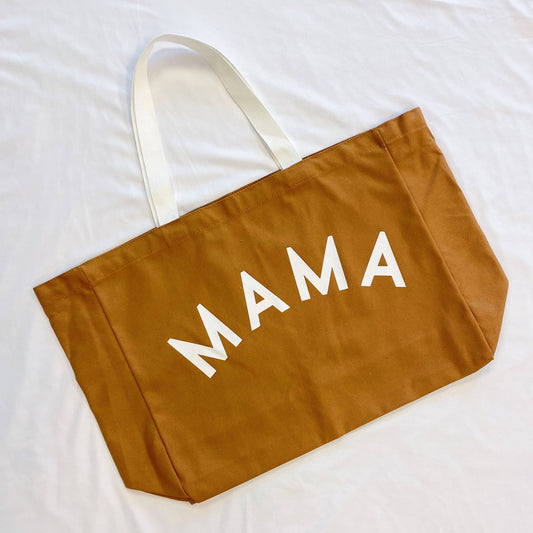 Mama Canvas Tote: Camel Canvas