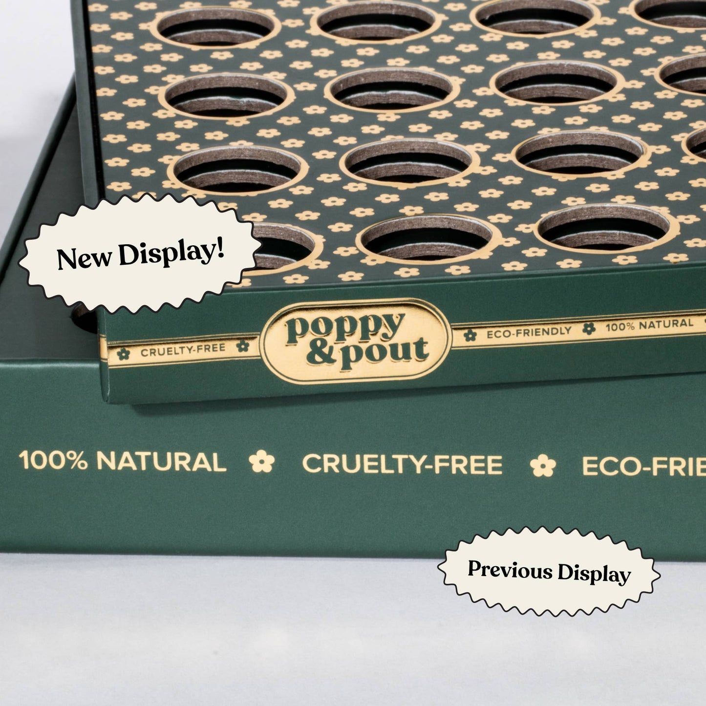 Poppy & Pout - Product Display, 20 Lip Balm Tray, Green