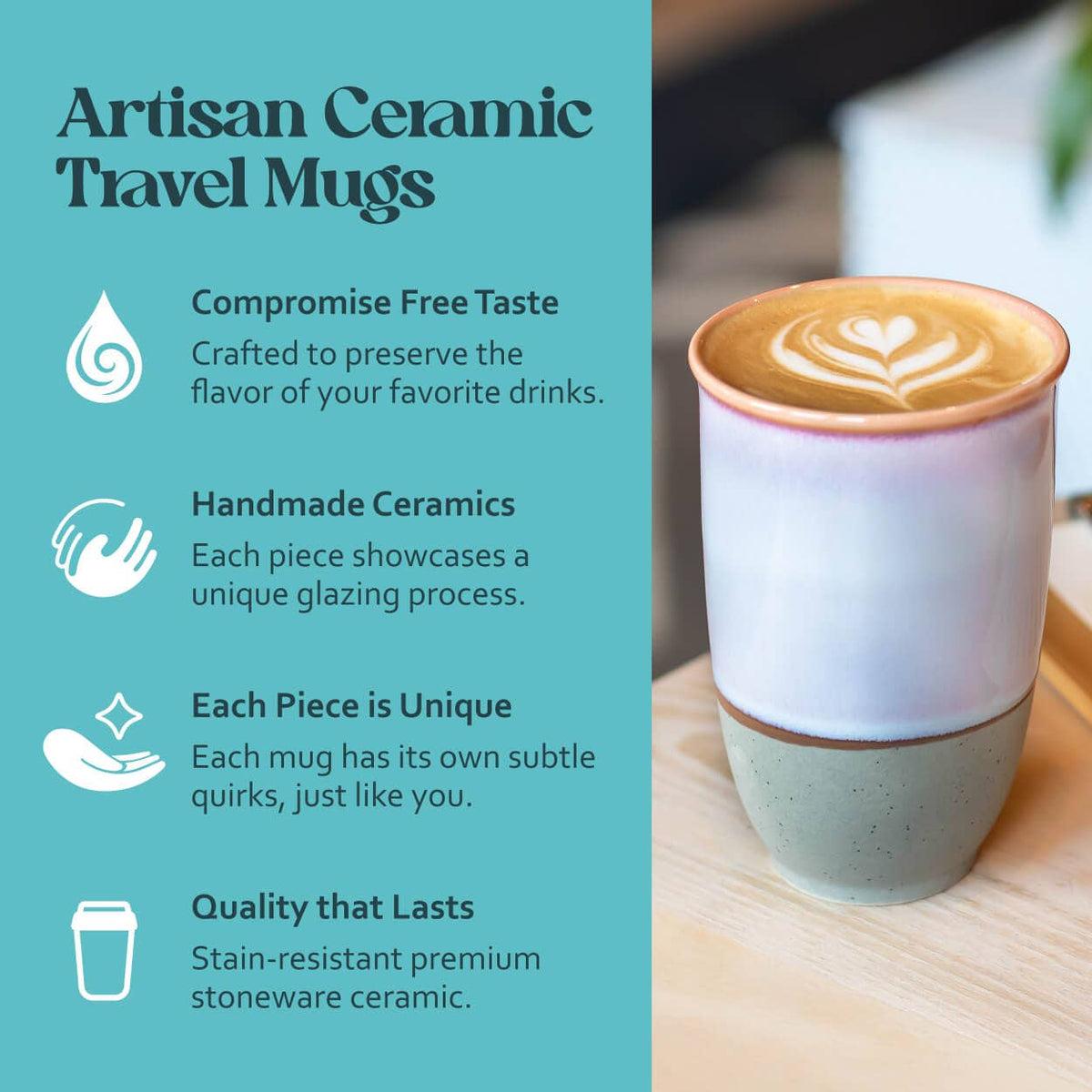Horizon Ceramic Travel Mug by Nova Ceramics – 12oz
