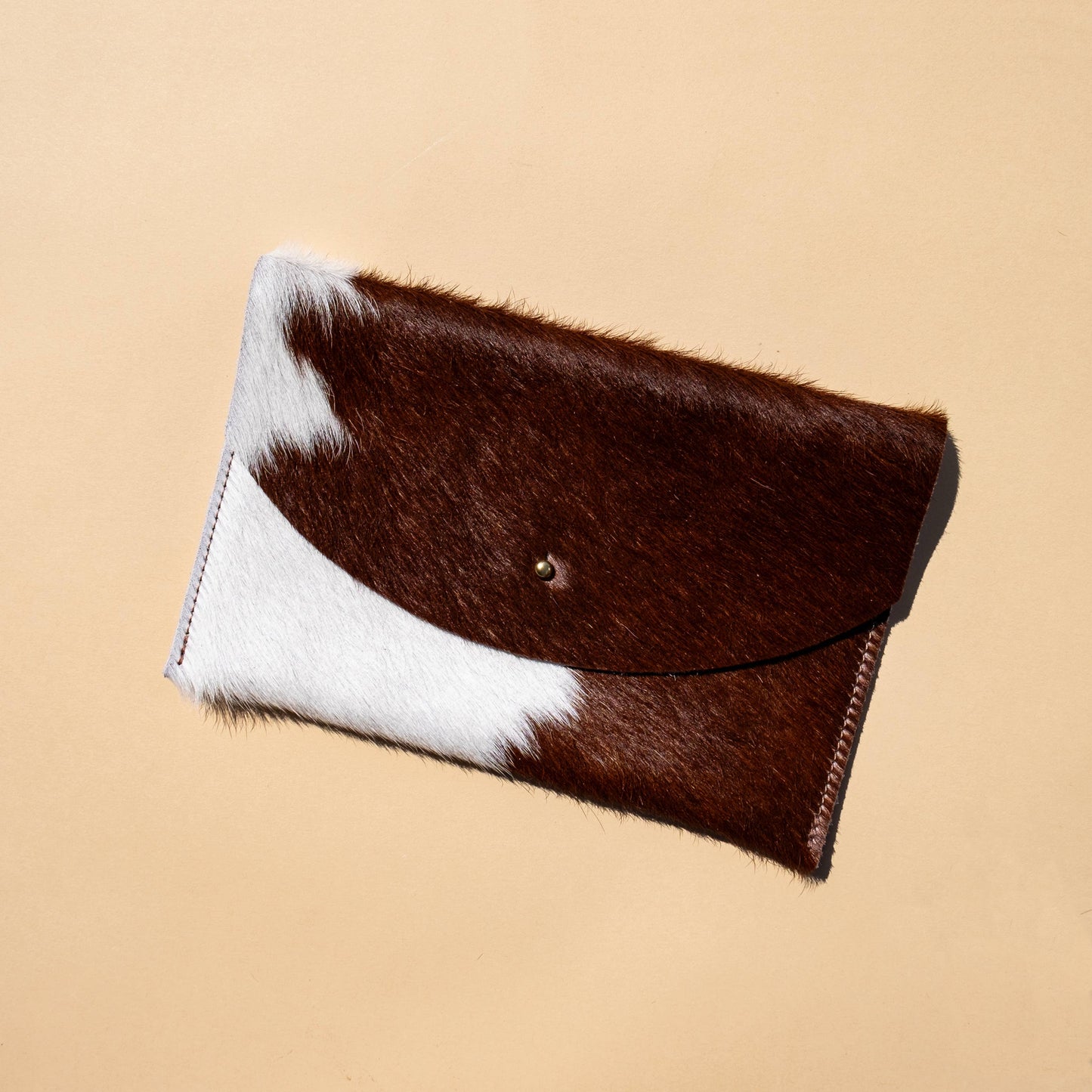 Primecut - Envelope Pouch - Brown + White Hair on Hide