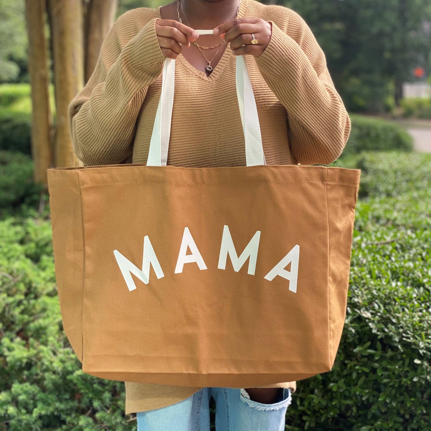 Ellison+Young - Mama Canvas Tote: Camel Canvas