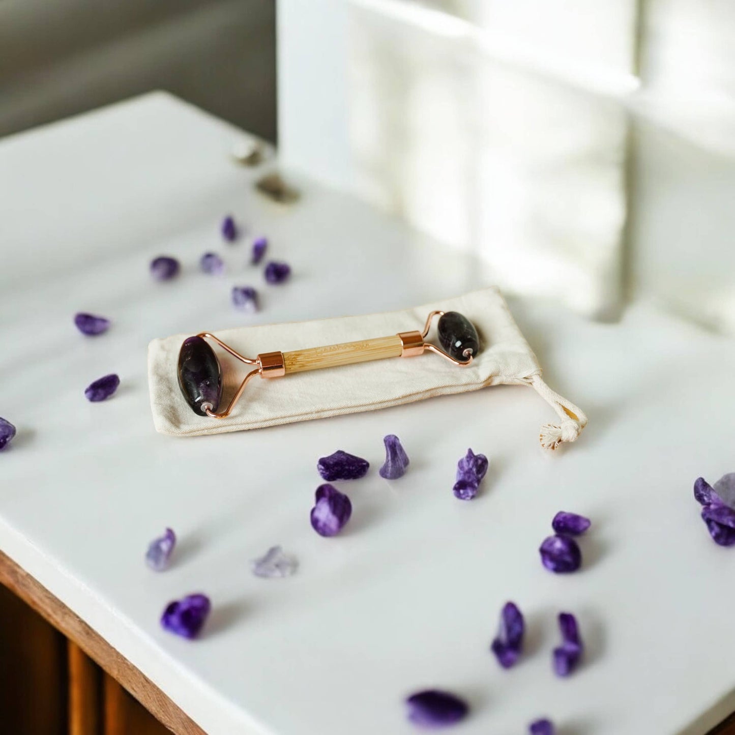 Bamboo Switch - Bamboo Facial Massage Roller | Self Care | Faire Market: White Jade