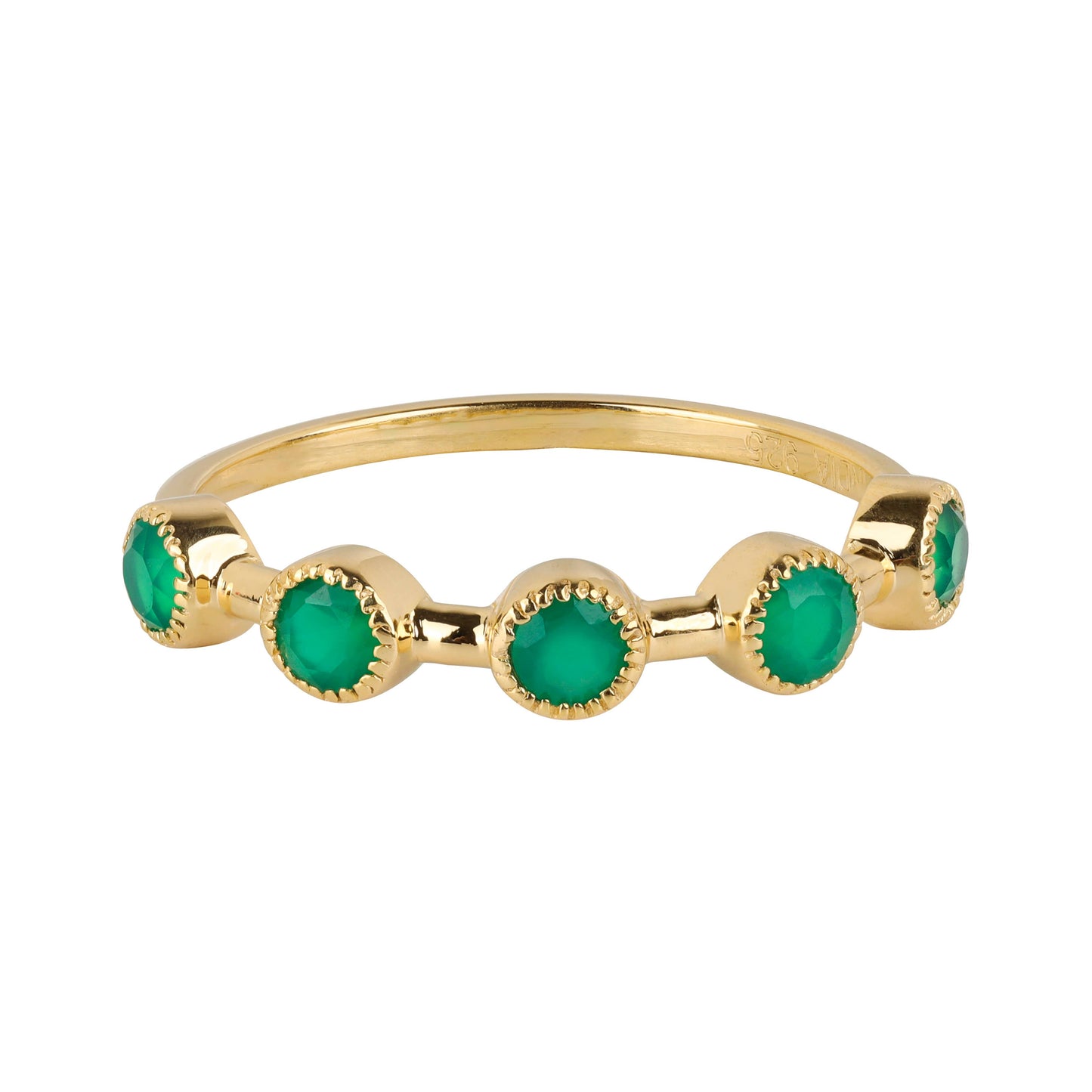 Tiramisu - 18K Gold Vermiel Silver Green Onyx Verdant Echo Ring: 10