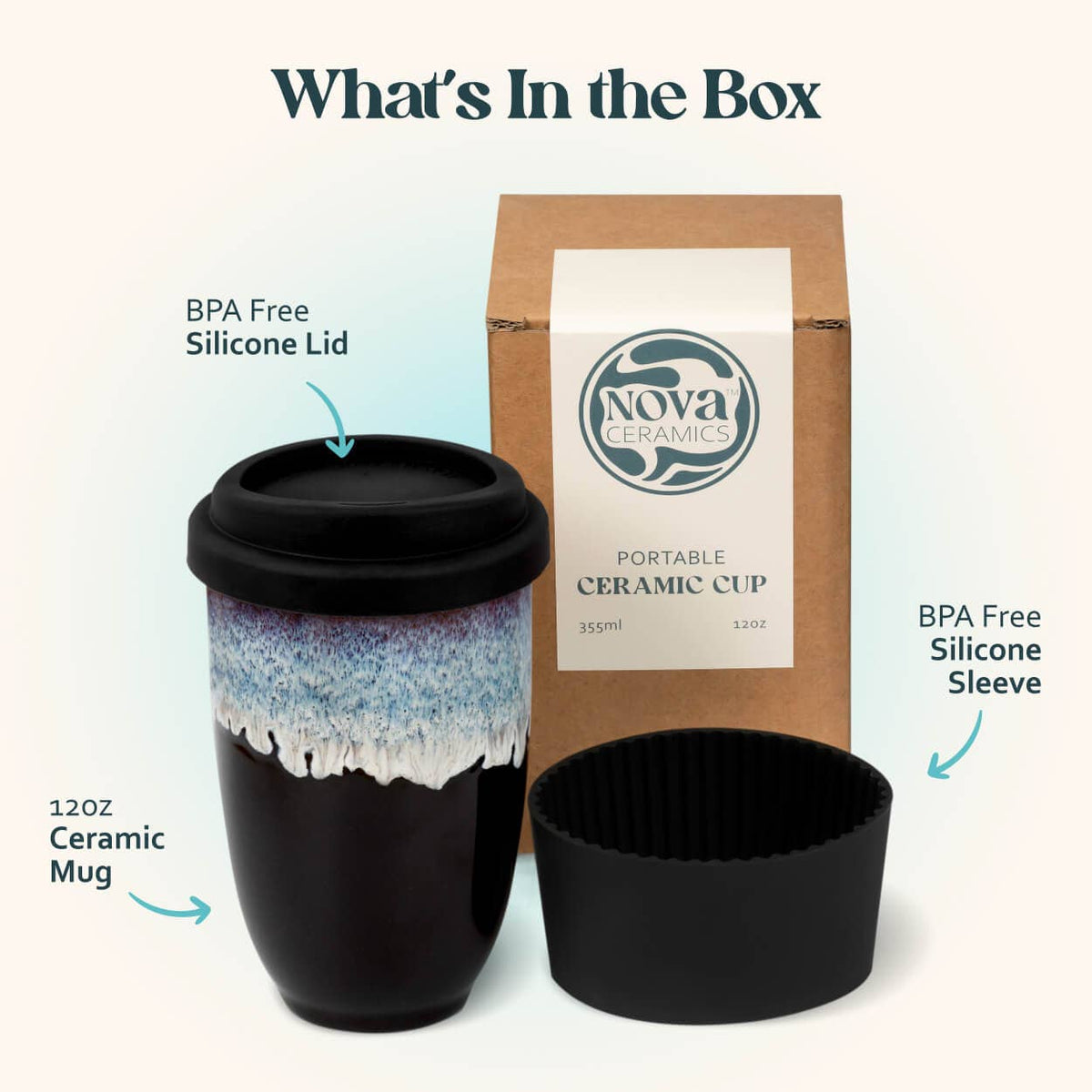 Monsoon Ceramic Travel Mug by Nova Ceramics – 12oz