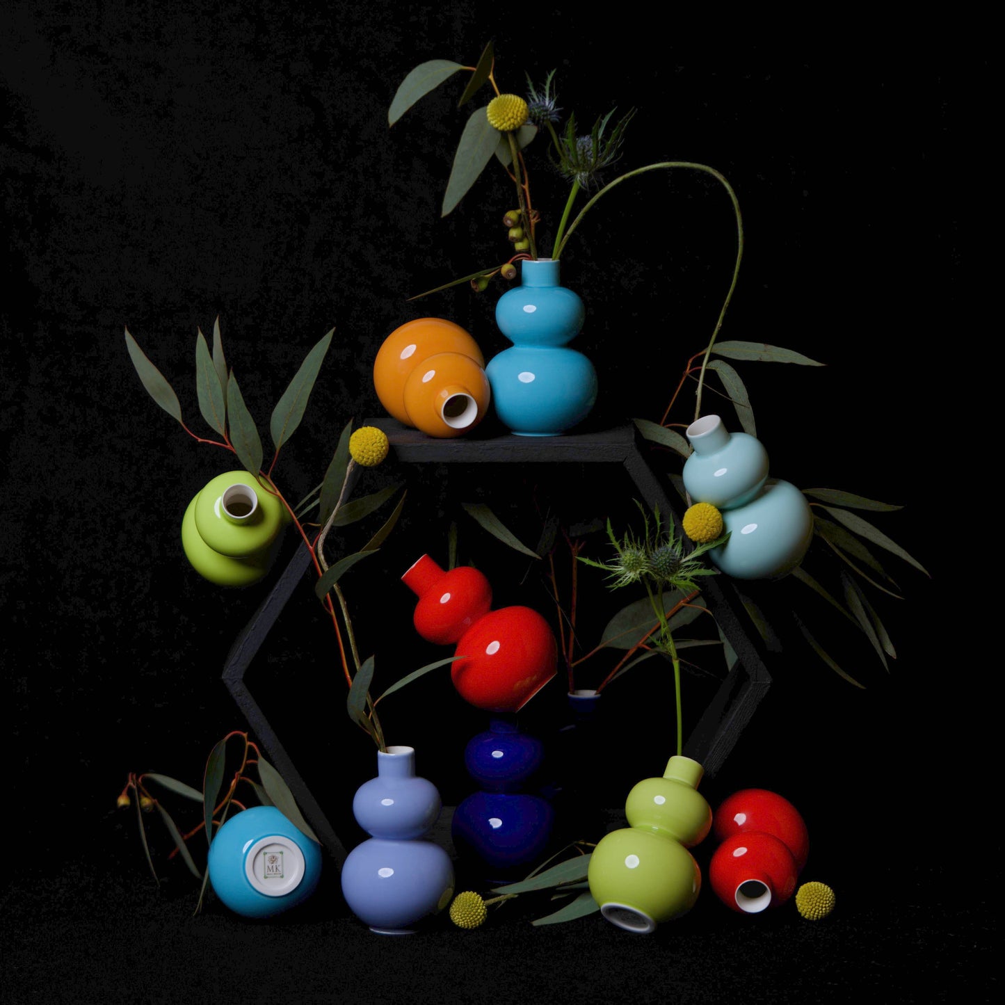 Middle Kingdom - Glossy Porcelain Mini Double Lobed Vase: Celadon