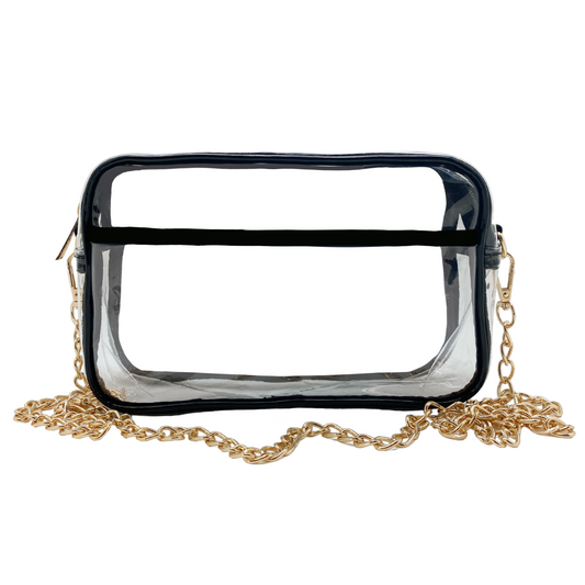 Cthru Purses - The Quinn with Gold Chain: Black