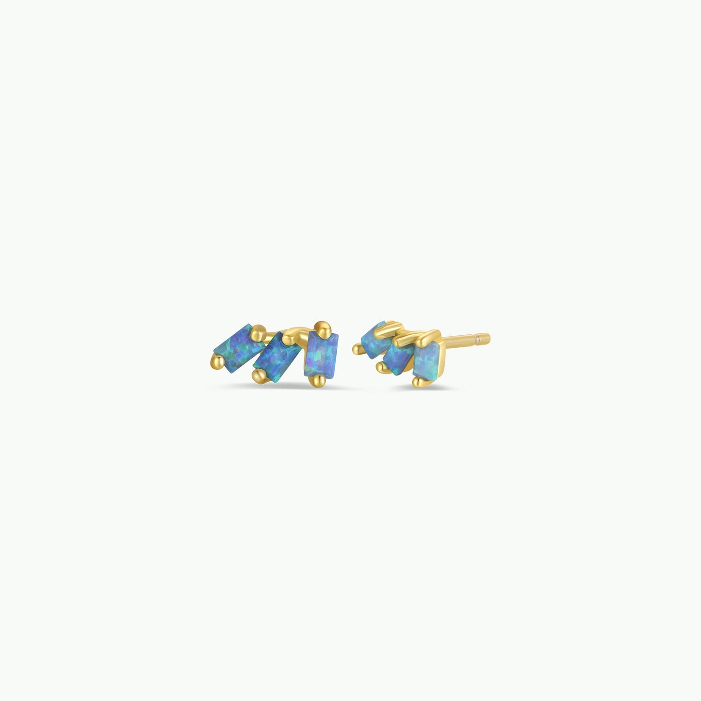 JaxKelly - Offset Trio - Fire Opal - Gold Earrings