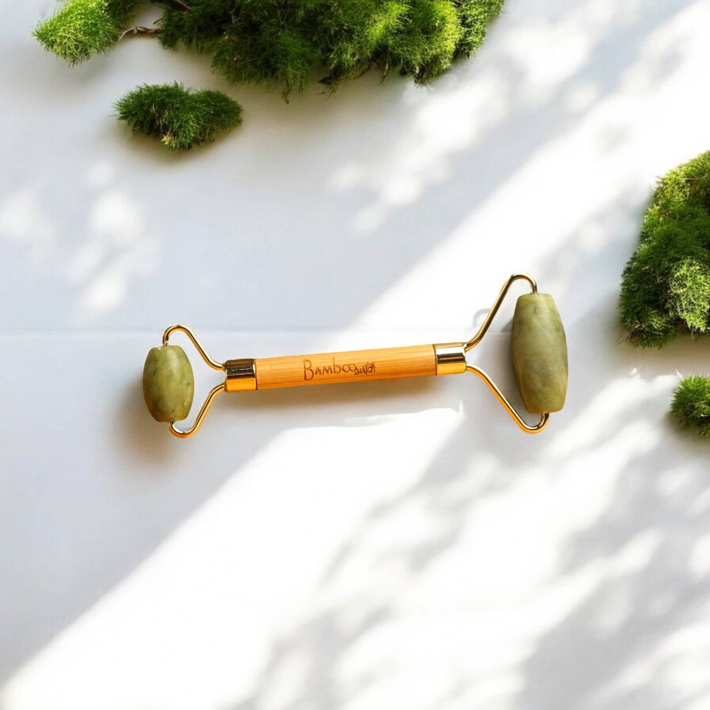 Bamboo Switch - Bamboo Facial Massage Roller | Self Care | Faire Market: White Jade