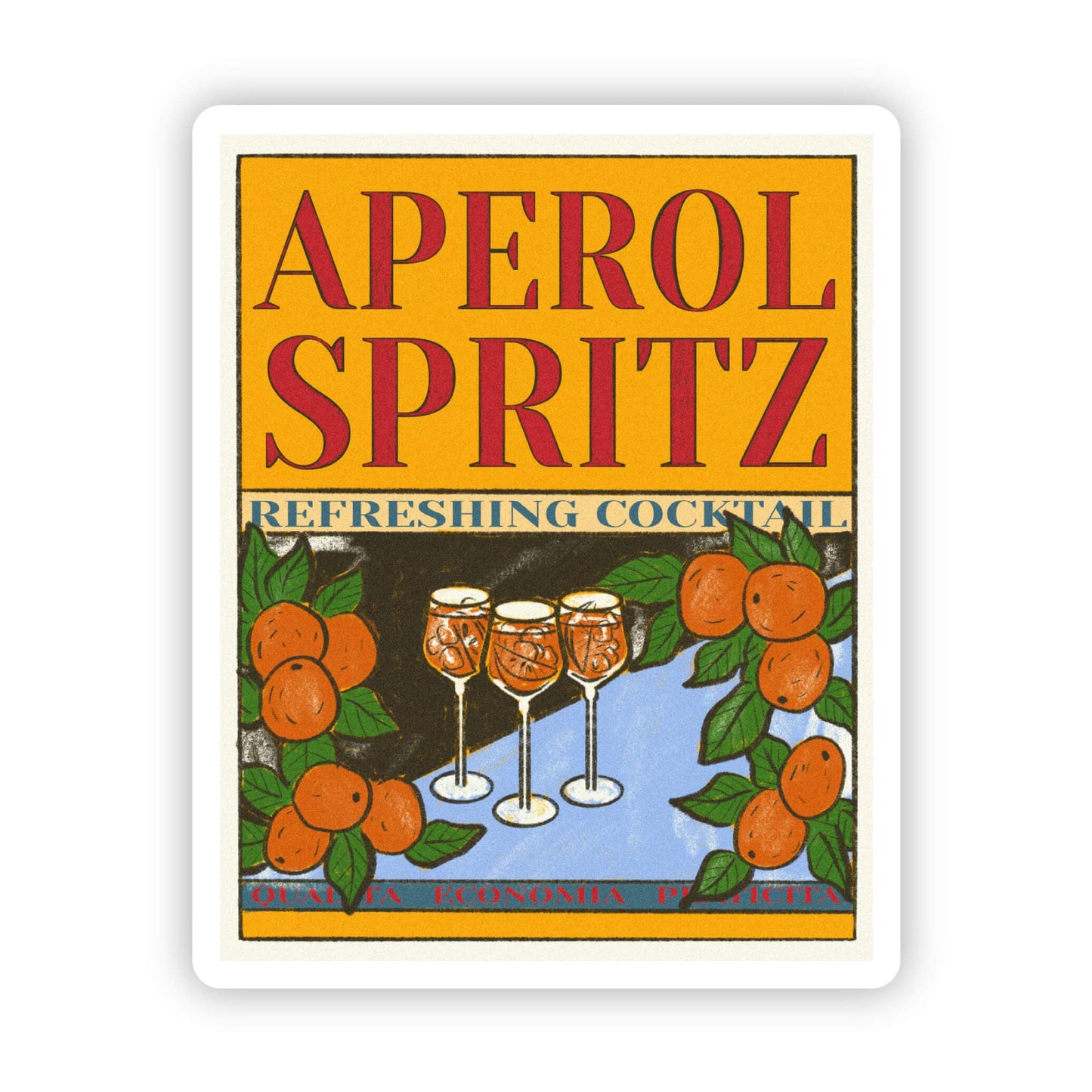 Big Moods - "Aperol Spritz" Vintage Poster Sticker