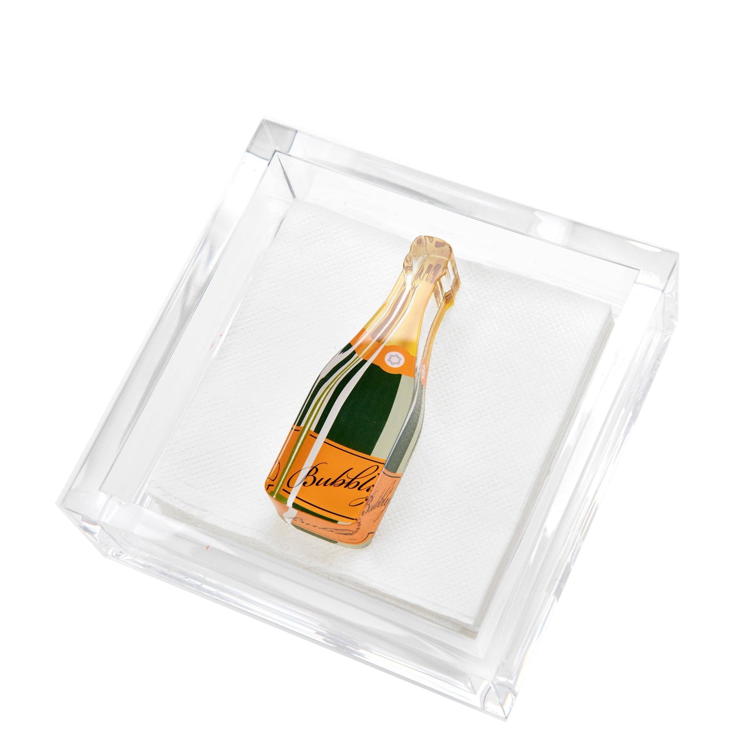 Tara Wilson Designs - COCKTAIL NAPKIN HOLDER - BUBBLY: COCKTAIL NAPKIN HOLDER - BUBBLY