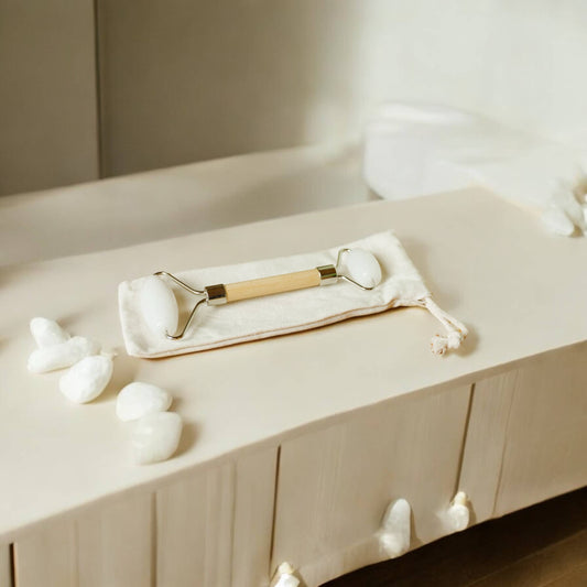 Bamboo Switch - Bamboo Facial Massage Roller | Self Care | Faire Market: White Jade