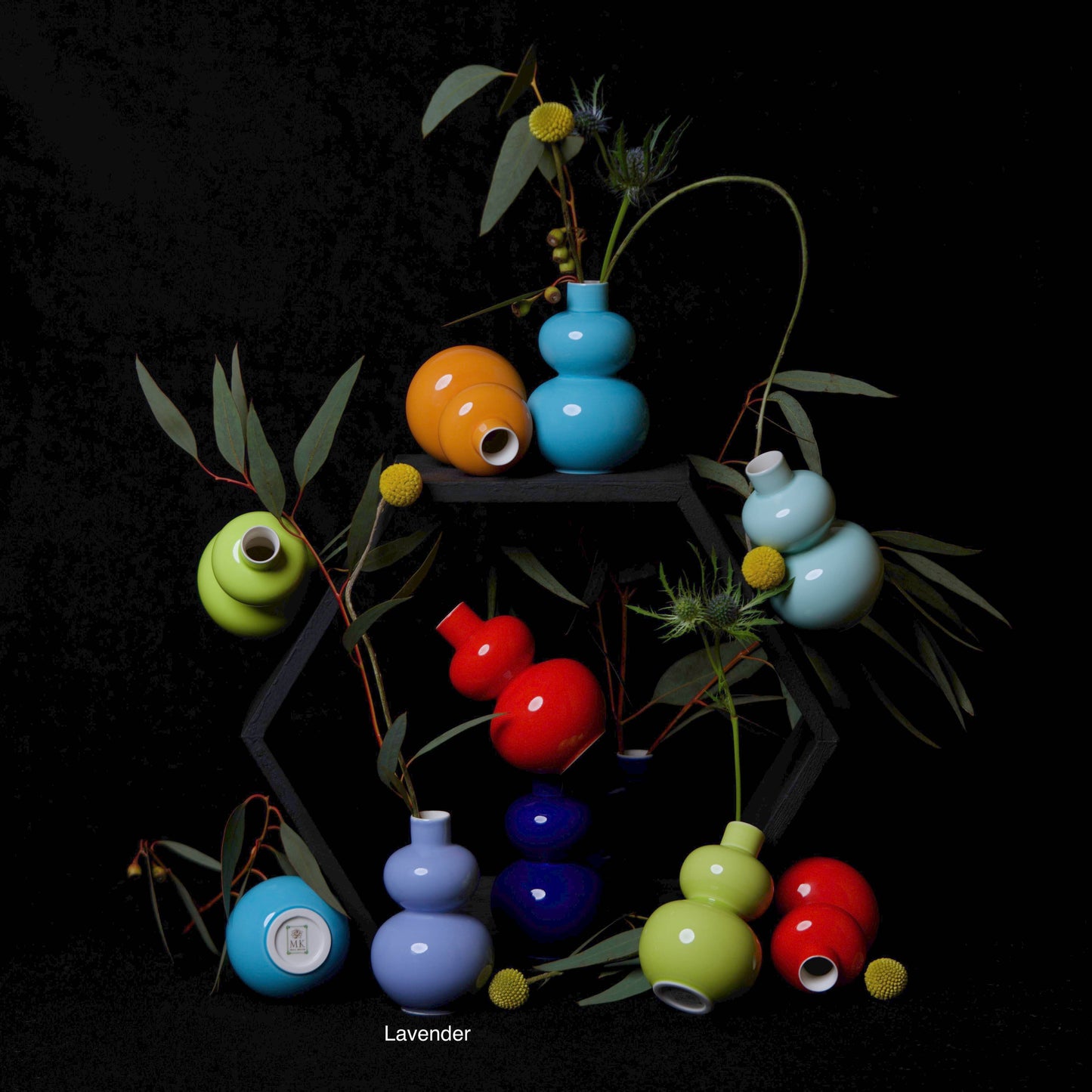 Middle Kingdom - Glossy Porcelain Mini Double Lobed Vase: Celadon