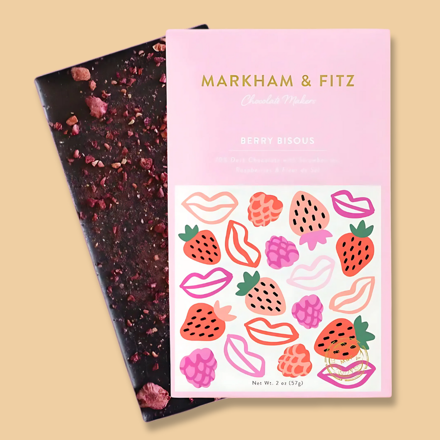 Markham & Fitz 70% Cocoa Berry Bisous Chocolate Bar