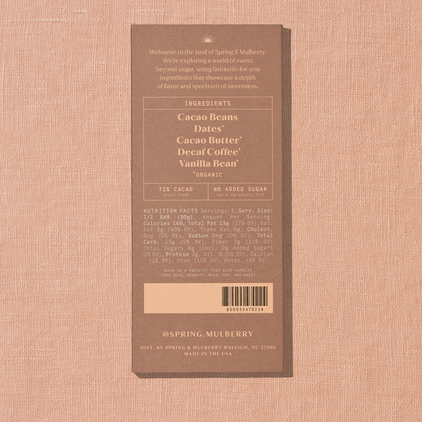 Spring & Mulberry - Coffee Date-Sweetened Dark Chocolate