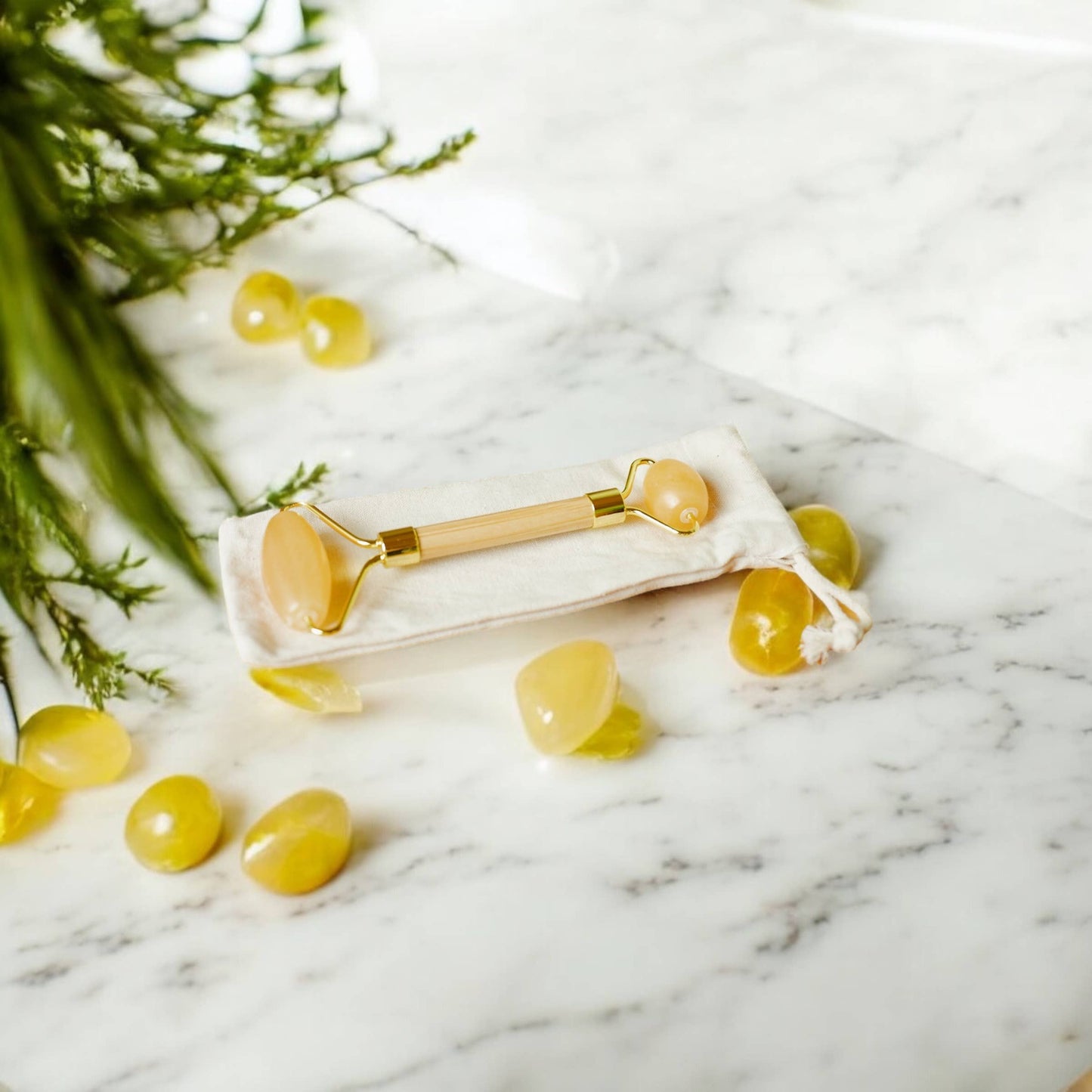 Bamboo Switch - Bamboo Facial Massage Roller | Self Care | Faire Market: White Jade